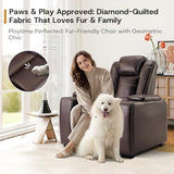ANJ Power Home Theater Seating Set of 2, Faux Leather Electric Recliner Chair with Adjustable Headrest, Dual Motors Movie Reclining Chairs with LED Lights,USB Port,Cup Holders, Hidden Arm Storage