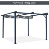 ABCCANOPY Patio Pergola 11x11 - Outdoor Sun Shade Canopy with Retractable Roof for Garden Porch Backyard (Gray) ABCCANOPY