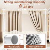 SUNALLY Room Divider No Drilling Curtain Rod Wall Divider for Room Separation, 4-10ft(H) 28-114inch(W) Adjustable, Heavy Duty Partition Space Separator Freestanding Tension Curtain Stand, White SUNALLY