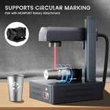 Monport 30W Pro Integrated MOPA Fiber Laser Engraver, 6.9"x6.9” Working Area, LightBurn Compatible, 3D Relief Engraving Color Marking Machine with One-Touch Autofocus, JPT Laser Source Monport