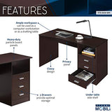 Techni Mobili Classic Computer Desk with Multiple Drawers, 29.5" x 23.6" x 51.2", Wenge Techni Mobili