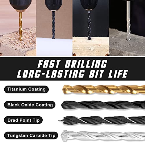 COMOWARE Drill Bit Set, 246 Pcs for Cordless Drill, Drill Driver Bit Set for Wood, Metal, Masonry, Cement and Screwdriver Bits Set Combo Kit COMOWARE