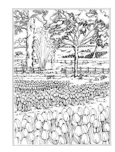 Creative Haven Spring Scenes Coloring Book (Adult Coloring Books: Seasons) Dover Publications