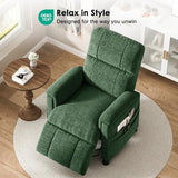 Pipishell Power Recliner Chair for Adults，Electric Recliner with Remote, Adjustable Recline/Footrest, Chenille Fabric,Thick Seat Cushion, Small Recliner for Living Room, Home Theater, Green
