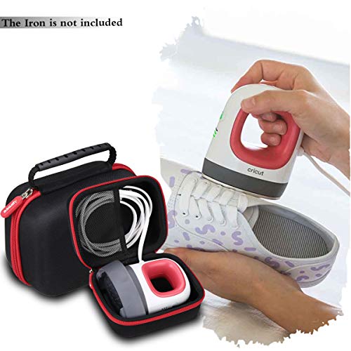 Aproca Case Compatible with Cricut EasyPress Mini Heat Press, Storage Portable Bag for Machine and Accessories -Black with Red Zipper (Case Only) Aproca