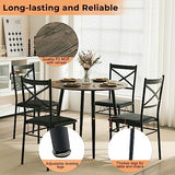 VINGLI 5 Piece Modern Round Dining Table Set for 4, 35.4" Small Round Kitchen Dining Table and Chairs Set for Home Dining Room Table with Upholstered Dining Chairs,Thicken Metal Legs VINGLI