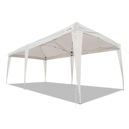 GOUTIME 10x20 Pop Up Canopy Tent with Sidewalls for Outdoor Christmas Party Events,White Easy Up Commercial Heavy Duty Large Gazebo Tents for Parties,Patio,Backyard - WoodArtSupply