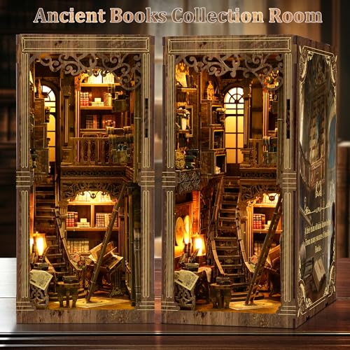 CRIOLPO Book Nook Kits for Adults - Book Nook Kit Bookshelf Decor DIY Miniature House Kit for Bookshelf - Craft Kits for Adults Booknook Model Kits Tiny House Arts and Crafts