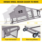 Aivituvin Wooden Chicken Coop Hen House, Outdoor Large Rabbit/Bunny Hutch, Small Animal Cage (Grey) Aivituvin