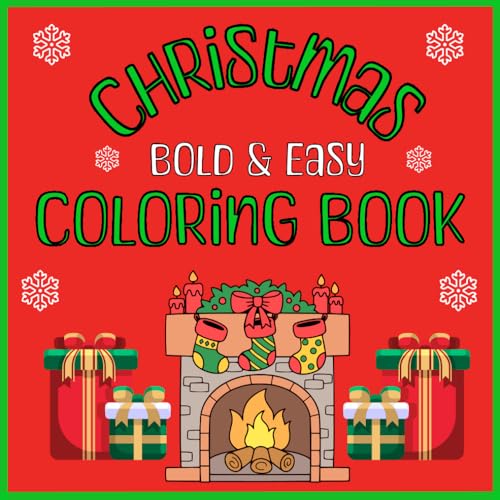Stress Relief Christmas Coloring Book Bold and Easy for Adults and Children: Bold and Easy Designs for Adults and Children to Enjoy a Relaxing Holiday Experience WoodArtSupply