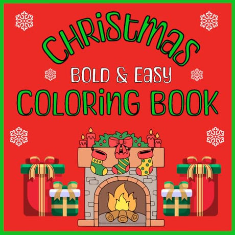 Stress Relief Christmas Coloring Book Bold and Easy for Adults and Children: Bold and Easy Designs for Adults and Children to Enjoy a Relaxing Holiday Experience WoodArtSupply