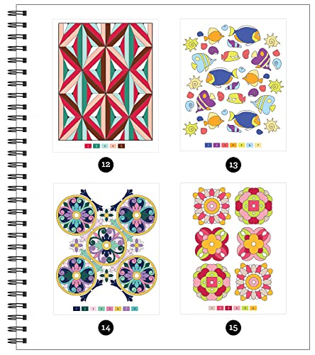 Brain Games - Color by Number - Large Print: Patterns (Stress Free Coloring Book) WoodArtSupply