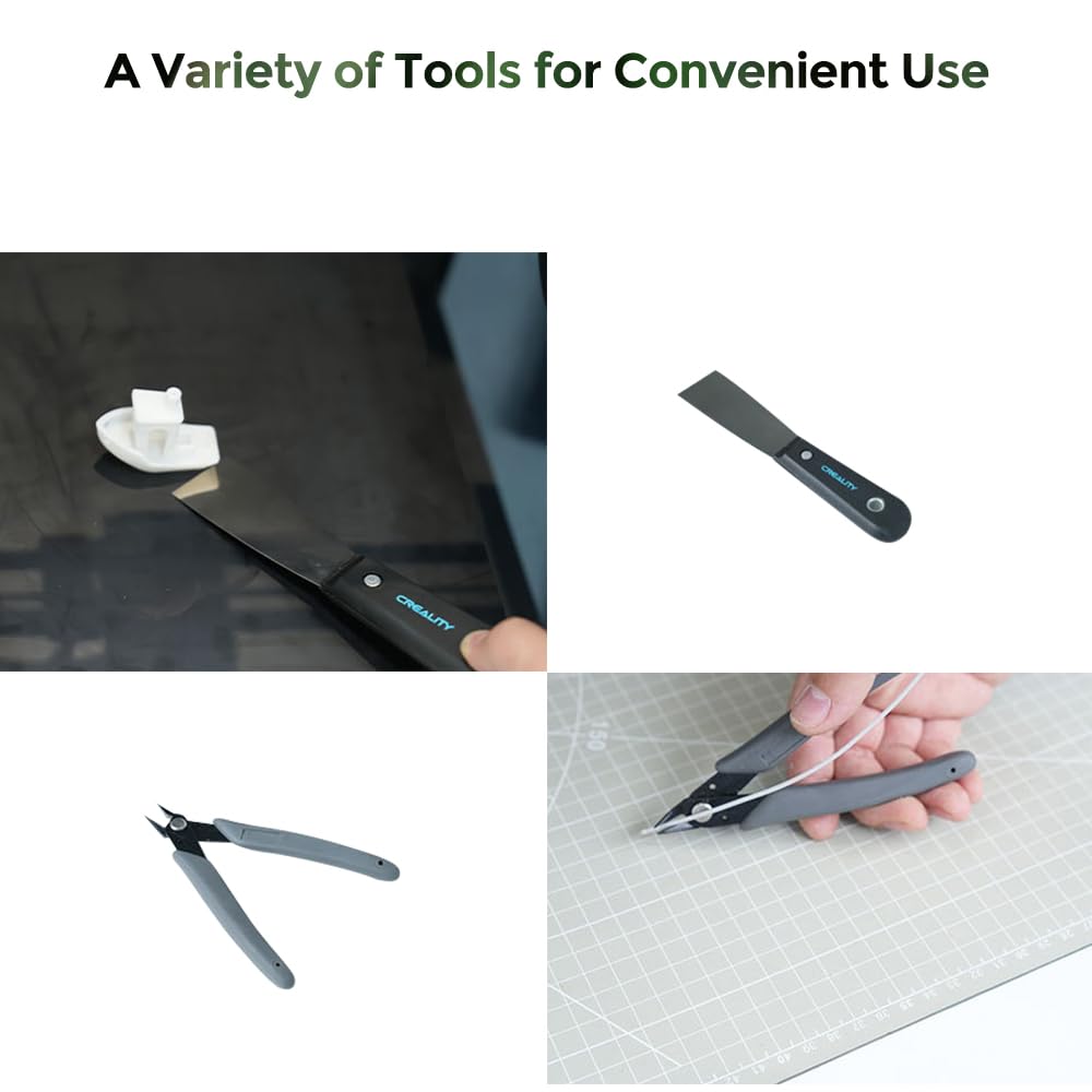 Creality 3D Printer Tool kit, 74 Pcs 3D Printer Accessories for 3D Printer Tool Wrap Kit Pro Contain Nozzle Cleaners, Multi-Functional Screwdrivers and Wrenches, Deburring Tools and Storage Bag Wolias