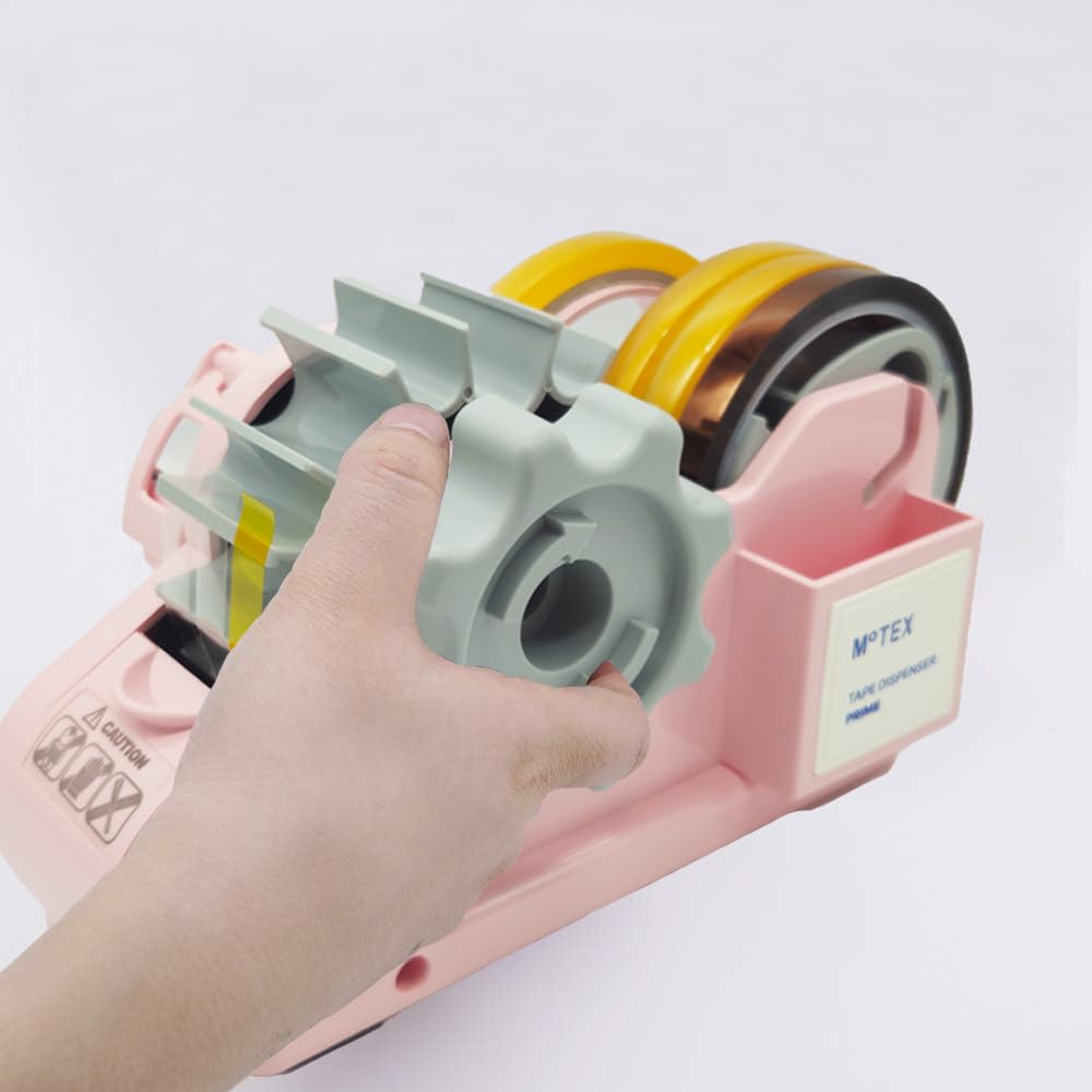 MoTEX Heat Tape Dispenser Sublimation – 1” & 3” Core Multiple Roll Pre-Cut Heat Tape Dispenser, Heat Resistant Sublimation for Heat Press & Mug Press Machine (Light Pink, Tapes not Included) Motex