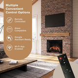 Modern Ember Uptown 33" Smart Electric Fireplace Insert with Remote Control, Compatible with Alexa - 1,000 Sq Ft Electric Heater with Realistic Flames and Log Set Modern Ember