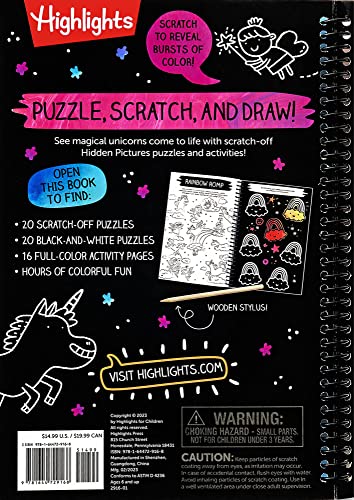 Scratch-Off Hidden Pictures Unicorn Puzzles (Highlights Scratch-Off Activity Books) Highlights for Children