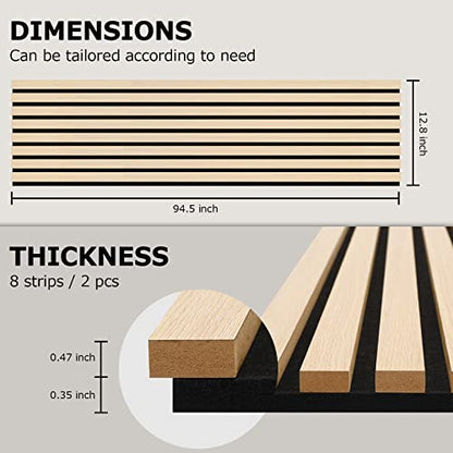 BUBOS Acoustic Wood Wall Panels,Decorative Sound Proof Panels for Walls and Ceiling,Acoustic Panels for Interior Design,3D Slat Wood Wall Panels - WoodArtSupply