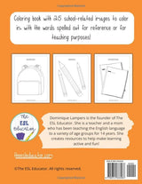 Coloring Book School Theme: School coloring activity with images of the classroom supplies you need! WoodArtSupply