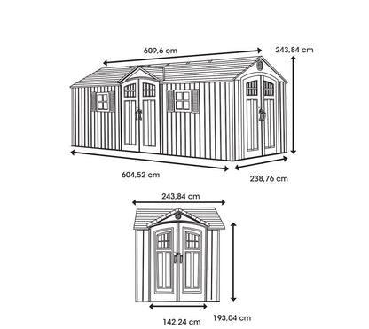 Lifetime 60127 20 x 8 Ft. Outdoor Storage Shed, Desert Sand - WoodArtSupply