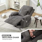 4-Points Kneading Massage Rocker Recliner Chair with Seat Heat for Adults,Oversized Swivel Recliner with 2 Cup Holders,4 Pockets,Remote Control for Living Room MAHOMICO