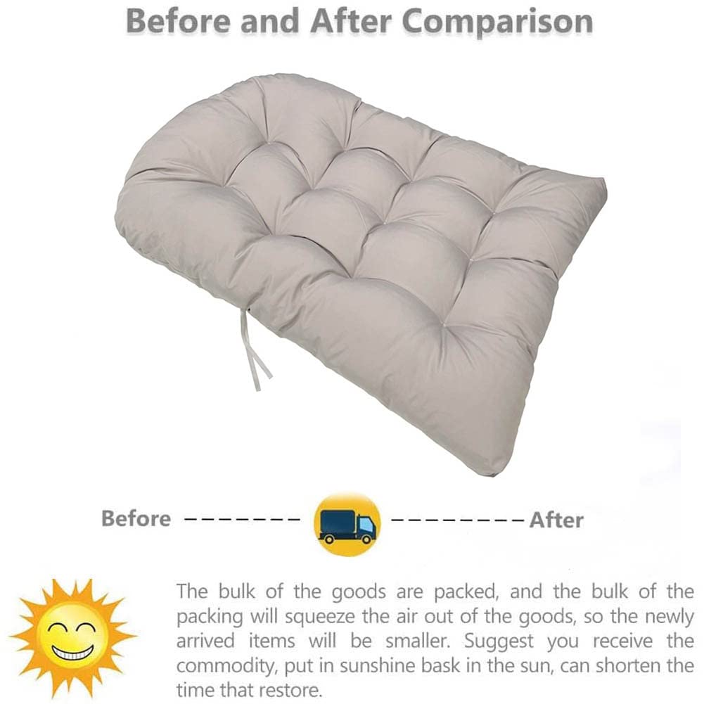 GPPSUNGD Hanging Egg Chair Cushion 47 X 35 in Waterproof Indoor/Outdoor Hammock Chair Cushion Washable Hanging Basket Seat Cushion (Without Chair) (Light Gray) GPPSUNGD