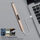 SUPRUS Electric Lighter Arc Windproof Flameless USB Lighter Rechargeable Lighter with Safety Lock for Candle BBQ Camping (champagne Gold) SUPRUS