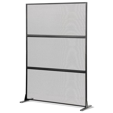 Giantex Metal Privacy Screen 72''H x 48''W, Powder-Coated Decorative Outdoor Fence Panel, Wall Divider for Room Separation, Freestanding Patio Divider with H-Shaped Base for Yard (Mesh Pattern) Giantex
