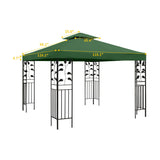 Gazebo Replacement Canopy Roof - Double Tiered Canopy Cover, 10x10 FT (Blackish Green) frtzal