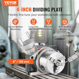 VEVOR Rotary Table for Milling Machines, 4''/ 100 mm, Horizontal Vertical Model Precision Milling Rotary Table, with 3.1''/80 mm 3-Jaw Chuck M10 T-Bolts Nuts, for Milling Engineering Indexing Tools VEVOR