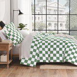 Andency Green Checkered Comforter Full(79x90Inch), Plaid Gingham Buffalo Grid Bedding Comforter Sets for Boys Kids Teens, 3 Pieces Lightweight Microfiber Geometric Preppy Bed Set Andency