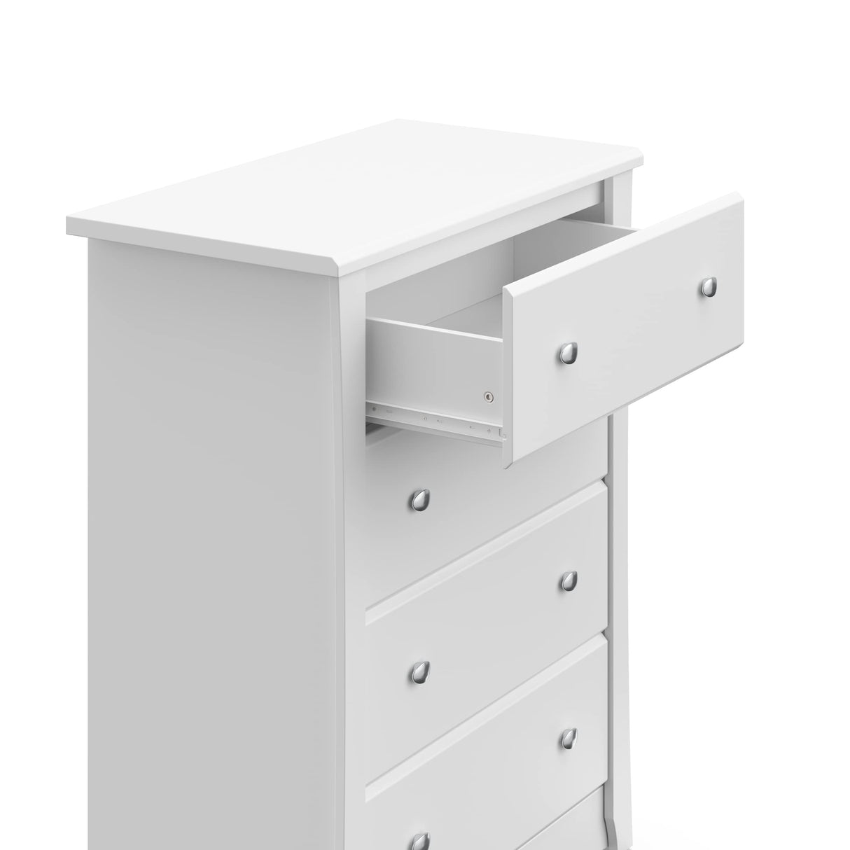 Storkcraft Crescent 4 Drawer Chest (White) – GREENGUARD Gold Certified, Dresser For Nursery, 4 Drawer Dresser, Kids Dresser, Nursery Dresser Drawer Organizer, Chest of Drawers Storkcraft