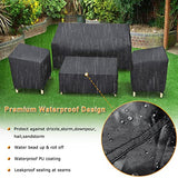 STARTWO Outdoor Furniture Cover Waterproof, Patio Furniture Covers 4 Piece Set, Heavy Duty 500D Patio Furniture Set Cover for Chairs, Couch, Table Coffee, Black STARTWO