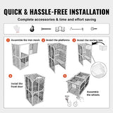 VEVOR 3-Tier Cat Playpen Catio with Wheels, Resting Box, Waterproof Roof, Windows & Doors, Removable Tray VEVOR