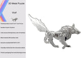 3D Metal Model Kits, Mechanical Wolf 3D Metal Puzzle,Steel Animal Series DIY Brain Teasers Simple 3D Puzzles Home Decor Art Craft Gifts Toys for Adult FILASLFT