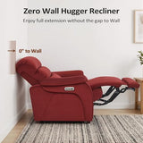 MCombo Power Zero Wall Hugger Recliner Chair for Small Space RV Living Room, Power Recliner with Adjustable Headrest, USB & USB-C Charging Ports, Fabric ST257 (Burgundy)