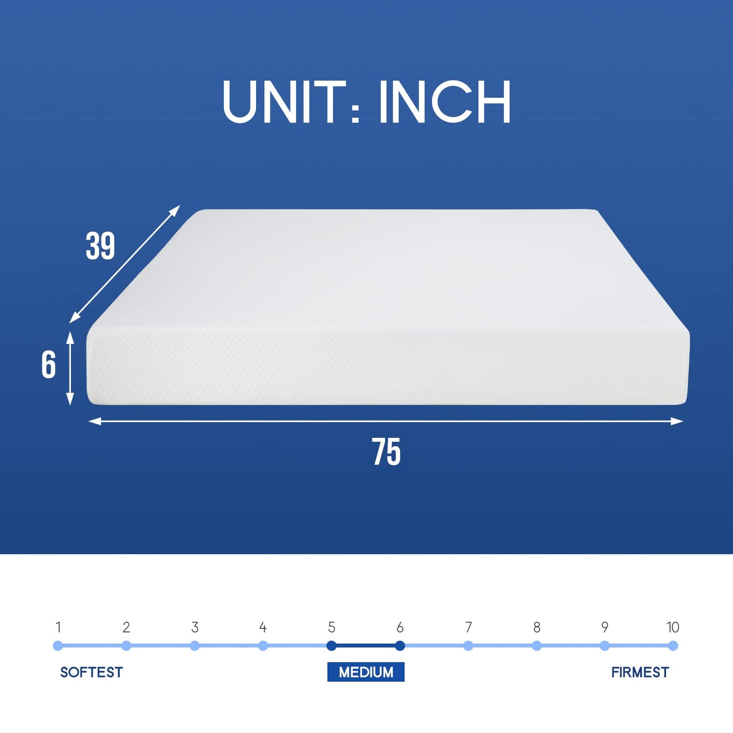 PayLessHere 6 Inch Twin Gel Memory Foam Mattress Fiberglass Free/CertiPUR-US Certified/Bed-in-a-Box/Cool Sleep & Comfy Support