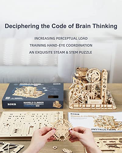 ROKR 3D Wooden Puzzle-Mechanical Model-Wooden Craft Kit-DIY Assembly Toy-Mechanical Gears Set-Brain Teaser Games-Best Gifts for Adults & Teens Age 14+(LG504-Fortress) ROKR
