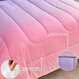 Yogeneg Rainbow Comforter Set Twin Size for Teen Girl &Boys Women,Metallic Star Moon Printed Mermaid Comforter with Pillowcase, Microfiber 2 Piece Bedding Set,All Season (Rainbow B, Twin) Yogeneg