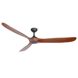 reiga 70 Inch Large Wood Ceiling Fan without Light, 3 Blade Indoor Outdoor High Airflow Silent Smart Ceiling Fans with Remote Control for Living Room Exterior Patio Porch reiga