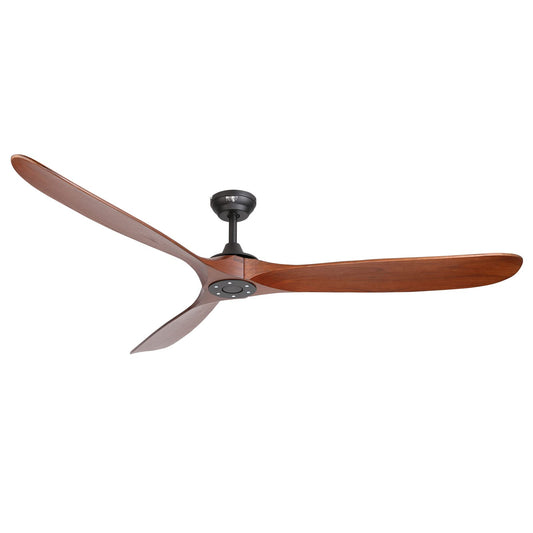 reiga 70 Inch Large Wood Ceiling Fan without Light, 3 Blade Indoor Outdoor High Airflow Silent Smart Ceiling Fans with Remote Control for Living Room Exterior Patio Porch