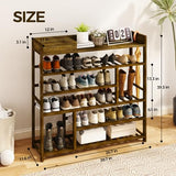 Bamworld Shoe Rack for Front Door Entrance Bamboo Shoe Organizer with Storage Box Free Standing Shoe Cabinet Wooden Shoe Storage Shelf for entryway, Closet and Doorway (Dark Brown) Bamworld