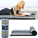 Leewadee - Foldable Floor Mattress - Japanese Roll Up Futon -Trifold Tatami Mat- Guest Floor Bed - Camping Mattress - Thai Massage Mat, Kapok Filled, 75 x 39 inches, Blue Leewadee