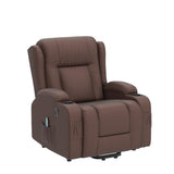 Best Choice Products Modern Linen Electric Power Lift Chair, Recliner Massage Chair, Adjustable Furniture for Back, Legs w/ 3 Positions, USB Port, Heat, Cupholders, Easy-to-Reach Button - Brown Best Choice Products