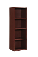 Hodedah 4-Shelf Bookcase in Mahogany Hodedah
