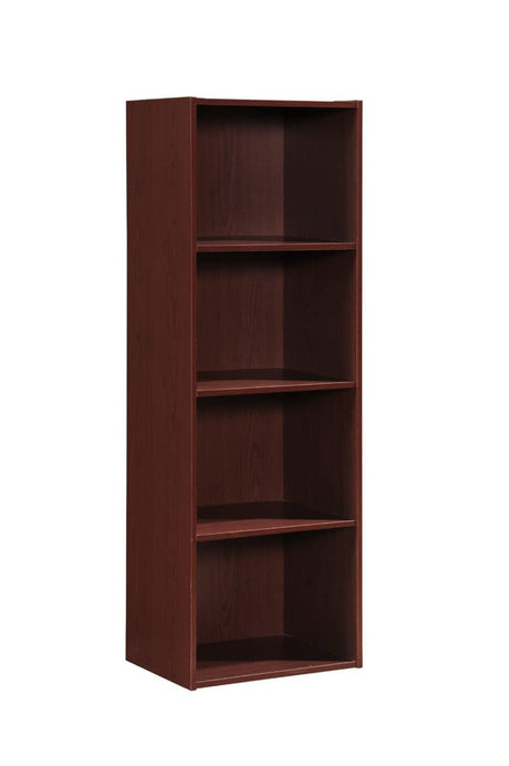 Hodedah 4-Shelf Bookcase in Mahogany Hodedah