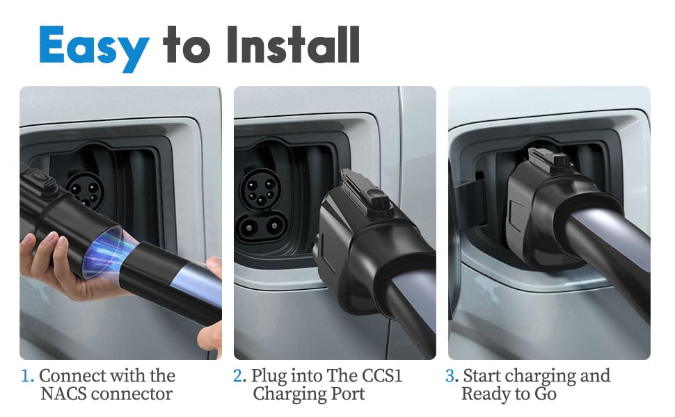YIGPAIPO Compatible Tesla Supercharger (NACS) to CCS Electric Vehicle Adapter - 500 Amps / 1,000V - Fast Charge Your CCS1 EV at Tesla Superchargers with Vortex Plug YIGPAIPO