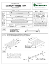 KD Frames Ekko Platform Bed - Twin Bed Frame - Unfinished Wood Bed Frame - Natural, Minimalist Bed - Floating Bed Design - Easy Assembly, No Box Spring Needed - Solid Wood Twin Platform Bed KD Frames