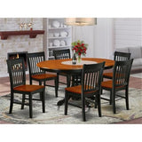 East West Furniture KENO7-BCH-W 7 Piece Dining Room Furniture Set Consist of an Oval Kitchen Table with Butterfly Leaf and 6 Dining Chairs, 42x60 Inch, Black & Cherry East West Furniture