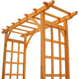 Sunnydaze 78-Inch Wooden Garden Arbor Walkway Wedding Arch - Durable Wood with Weather-Resistant Wood Finish Sunnydaze