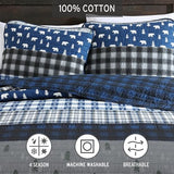Eddie Bauer - Queen Quilt Set, Reversible Cotton Bedding with Matching Shams, Luxurious Bedding Set (Blue Creek Navy, Queen) Eddie Bauer